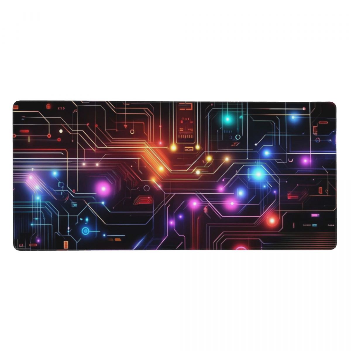 Tech Accessories For Laptop - แผ่นรองเมาส์ขนาดใหญ่แบบวงจรไฮเทคที่ไม่เหมือนใคร แผ่นรองเมาส์คอมพิวเตอร์ แผ่นรองเมาส์สำหรับพีซี แล็ปท็อป แผ่นรองโต๊ะ อุปกรณ์สำนักงาน