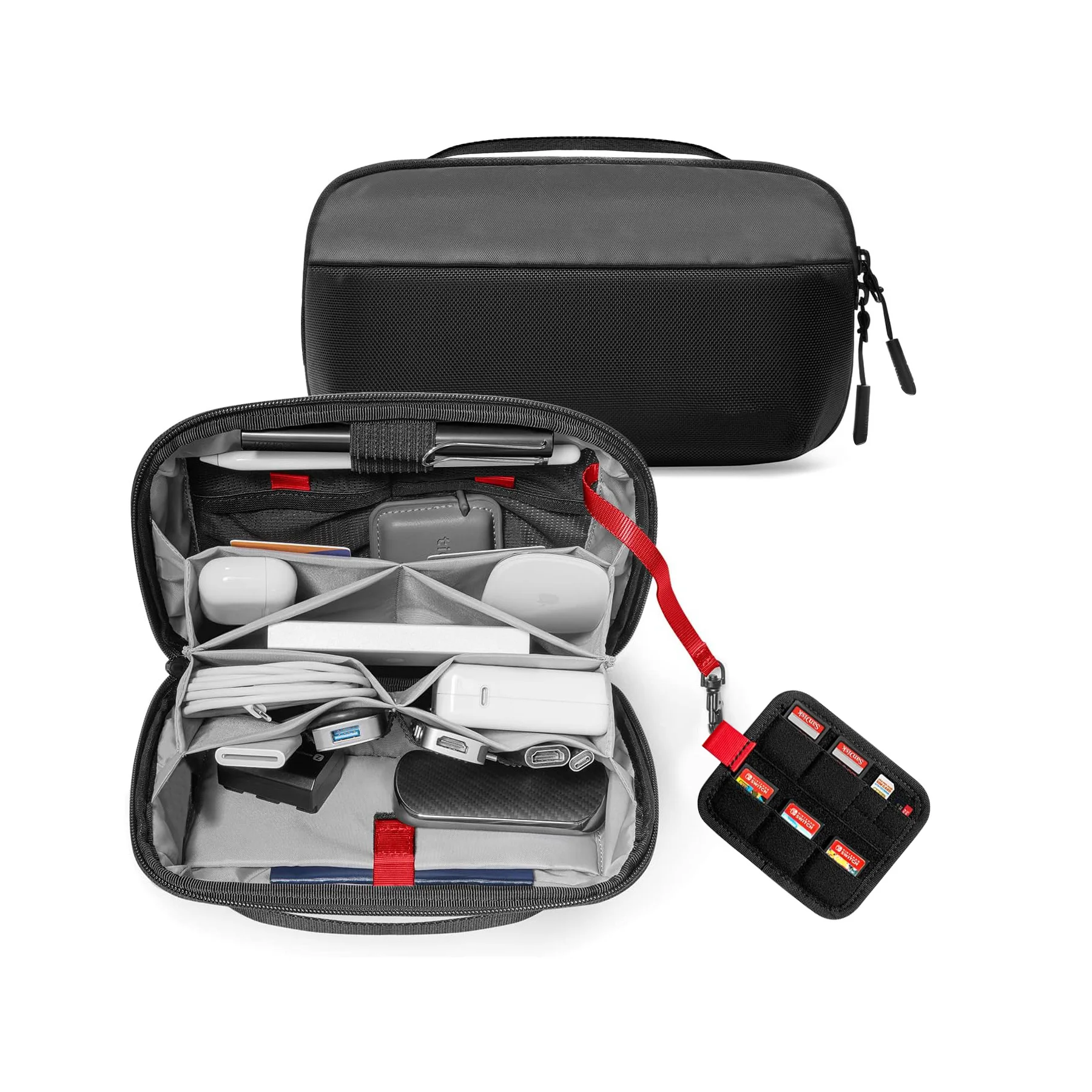 Tech Accessories Travel Organizer Pouch - กระเป๋าจัดระเบียบอุปกรณ์เทคโนโลยีสำหรับการเดินทาง กันน้ำ ช่องใส่ของหลายช่อง สำหรับสายชาร์จ แบตสำรอง