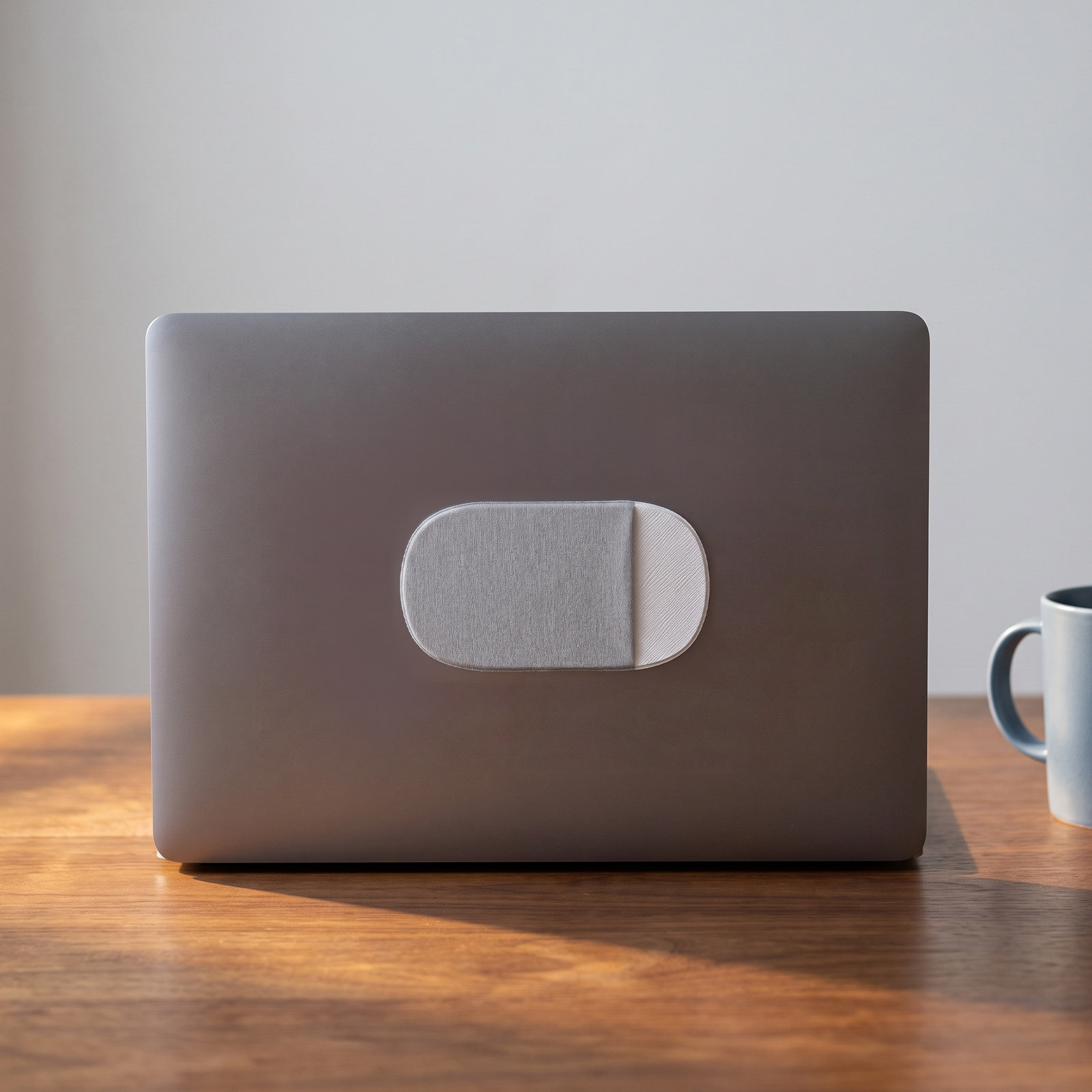 Tech Accessories For Laptop - กระเป๋าเก็บเมาส์แล็ปท็อปแบบมีกาว สีเทา ขนาดกะทัดรัด กระเป๋าใส่เมาส์ PU แบบพกพา