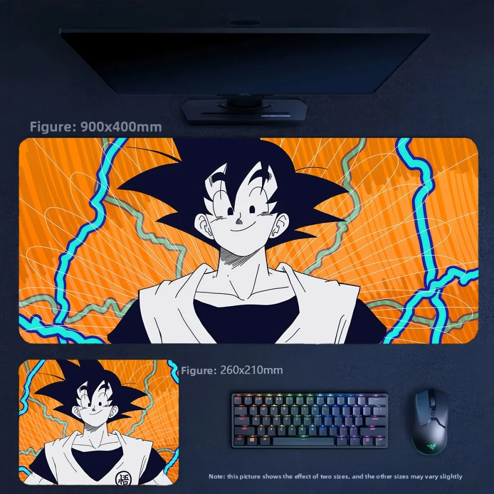 Keyboard Wrist Pad Leather - แผ่นรองเมาส์หนังกันลื่นลายอนิเมชั่นใหม่ ดราก้อนบอล พร้อมที่รองข้อมือ แผ่นรองเขียน ขอบเย็บล็อค ขนาดใหญ่