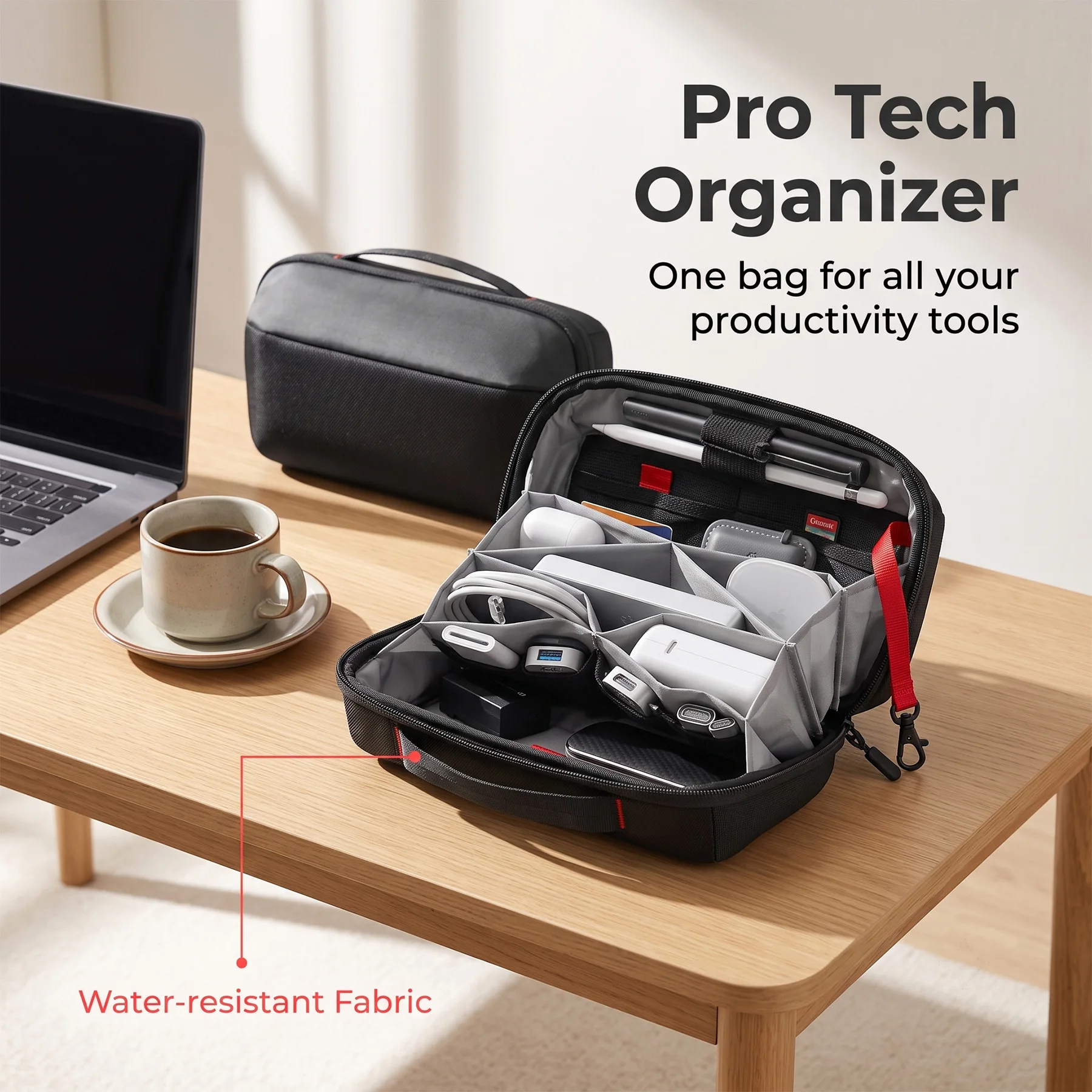 กระเป๋าจัดระเบียบอุปกรณ์เทคโนโ - Tech Accessories Travel Organizer Pouch บทวิจารณ์และราคา