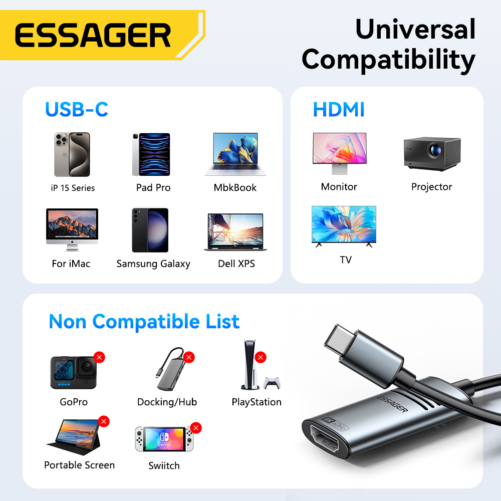 Essager อะแดปเตอร์ HDMI เป็น U - Usb C To Hdmi บทวิจารณ์และราคา